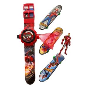  Avengers Digital Projection Watch - with Finger Skateboards - Red 