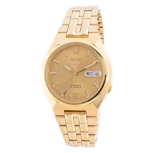  ساعة سيكو للرجال SNKL64K1 - عرض بعقارب, سوار من الستانلس ستيل - ذهبي 