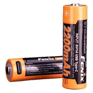  Fenix ARB-L14-2200U - 14500 USB Rechargeable Battery - 1.5V - 2200mAh - Orange 