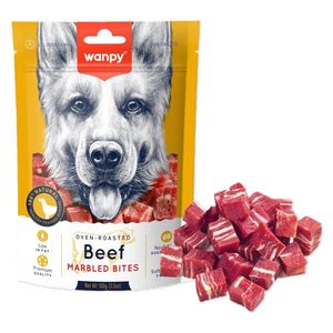 Wanpy Beef Marbled Bites Dog Snack - 100g