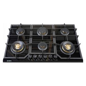  طباخ داما مدمج غازي - 90x60 سم - 6 شعلات - D96BM - أسود 