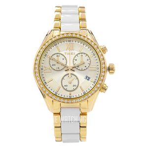  Timex Watch TW2V74900 For Women - Analog Display, Stainless Steel Band - Gold 