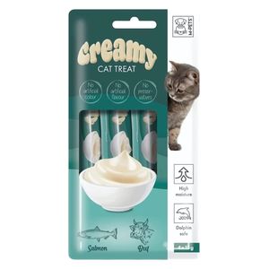  Creamy Salmon & Beef Cat Snack - 4 Pieces 