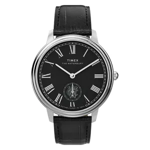  Timex Watch TW2Y23200 For Men - Analog Display, Leather Band - Black 