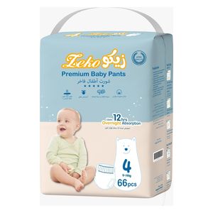 زيكو حفاظات أطفال شورت بريميوم رقم 4 - 66 قطعة