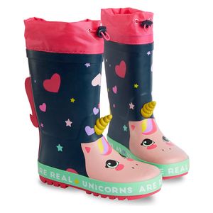 جزمة مطر بنات كحلي بطبعة يونيكورن - 31