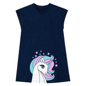Colorful Unicorn Girl Dress - 4Y
