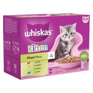 ويسكاس طعام للقطط الصغيرة مخلوط في الجيلي - 12 قطعة