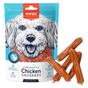 وانبي وجبة خفيفة للكلاب على شكل نقانق دجاج - 100 غم