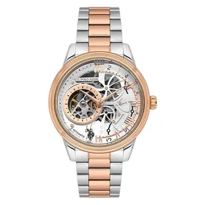 ساعة .يو.اس. بولو اسن للرجال USPA1112-06 - عرض بعقارب, سوار من الستانلس ستيل - روز