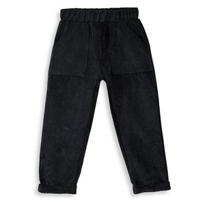 Boy Velvet Black Pants - 5Y