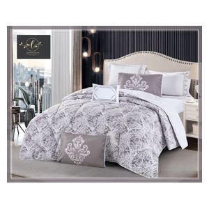 هوم ليجندري طقم لحاف شتائي مزدوج 230x250 سم - 7 قطع - بني