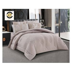 Elegant Home Summer Comforter Set, Double , 260 x 240 cm - 6 Piece - Beige