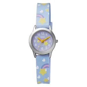 ساعة  كيو اند كيو للاطفال QC29J315Y - عرض بعقارب, سوار من الراتنج - ازرق