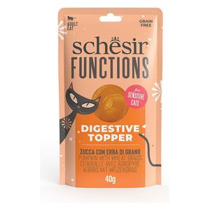 Schesir Functions Digestive Topper in Pumpkin with Wheat Grass Cat Food - 40g