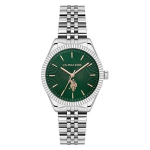 ساعة .يو.اس. بولو اسن للنساء USPA2045-09 - عرض بعقارب, سوار من الستانلس ستيل - سلفر