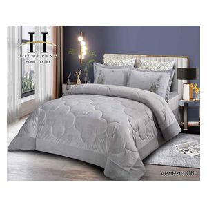  Highcrest Winter Comforter Set, Double, 260 x 240cm - 6 Piece - Grey 