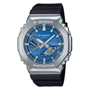  ساعة كاسيو للرجال GBM-2100A-2BDR - عرض بعقارب, سوار من الراتنج - اسود 