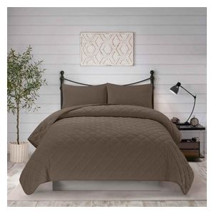  Valentini Bedspread Set, Double , 160X200cm - 2 Piece - Mocha 