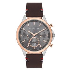  ساعة .يو.اس. بولو اسن للرجال USPA1099-02 - عرض بعقارب, سوار من الجلد - بني 