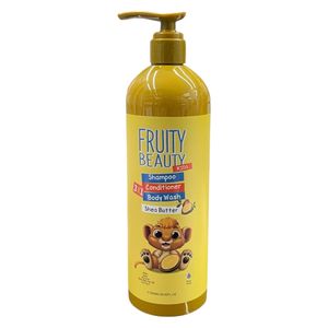  فروتي بيوتي شامبو بلسم وغسول للجسم 3 في1 للاطفال, بخلاصة زبدة الشيا - 850 مل 