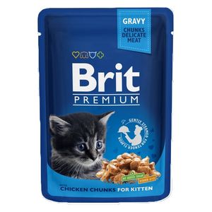 Brit Premium Kitten Chicken Chunks in Gravy Pouch - 100g 