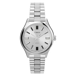 ساعة تايمكس للنساء TW2W40500 - عرض بعقارب, سوار من الستانلس ستيل - سلفر