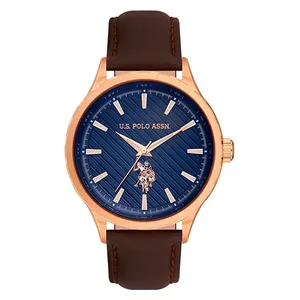ساعة .يو.اس. بولو اسن للرجال USPA1069-04 - عرض بعقارب, سوار من الجلد - بني