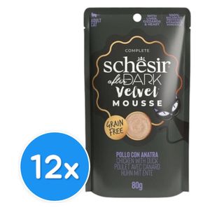  Schesir Dark Mousse in Chicken with Duck Cat Food - 12 Pieces 