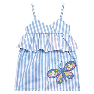  Butterfly Striped Girl Dress - 7Y 