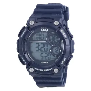 Q&Q Watch M191J004Y For Men - Digital Display, Resin Band - Blue