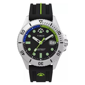 Timex Watch TW2W41700 For Men - Analog Display, Silicon Band - Black