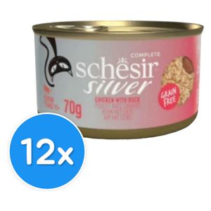 Schesir Silver Chicken with Duck Cat Food - 12 Pieces