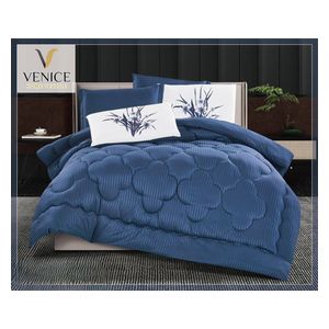  فينيس طقم لحاف صيفي مزدوج 230 × 250 سم - 6 قطع - ازرق 
