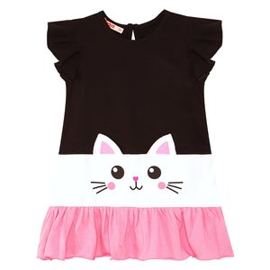  فستان قطة مكشكشة للبنات - سنتين 