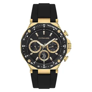 ساعة .يو.اس. بولو اسن للرجال USPA1076-05 - عرض بعقارب, سوار من السيليكون - اسود