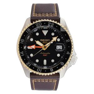 ساعة سيكو للرجال SSK036K1 - عرض بعقارب, سوار من الجلد - بني