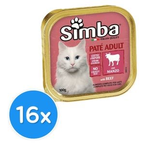 Simba Paté with Beef Cat Food - 16 Pieces