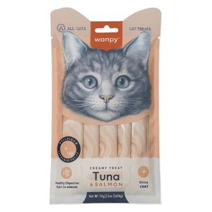  Wanpy Tuna & Salmon Creamy Treat Cat Food - 5 Pieces 