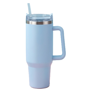  Cup Art Insulated Thermal Mug with Handle & Straw - 1.2L - Blue 