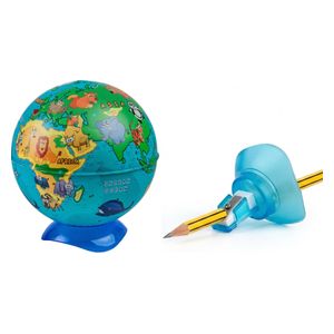  Topglobe Ex20230038 - Small World Globe - Educational Wildlife Map With Built-in Pencil Sharpener - Blue 