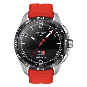 Tissot Watch T1214204705101 For Men - Analog Display, Silicone Band - Red