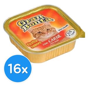  جران بونتا طعام قطط باتية لحم البقر - 16 قطعة 