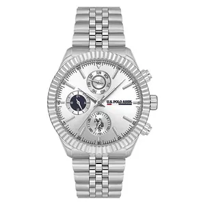  ساعة .يو.اس. بولو اسن للرجال USPA1054B-01 - عرض بعقارب, سوار من الستانلس ستيل - سلفر 