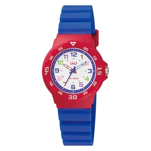  ساعة  كيو اند كيو للاطفال VR19J010Y - عرض بعقارب, سوار من الراتنج - ازرق 