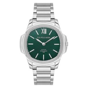 ساعة .يو.اس. بولو اسن للرجال USPA1116-02 - عرض بعقارب, سوار من الستانلس ستيل - سلفر