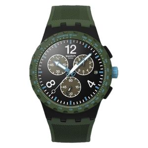  Swatch Watch SUSB421 For Unisex - Analog Display, Silicone Band - Green 