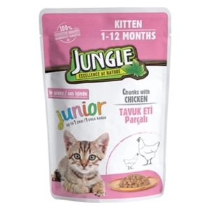  Jungle Kitten Chunks with Chicken Cat Food - 100g 