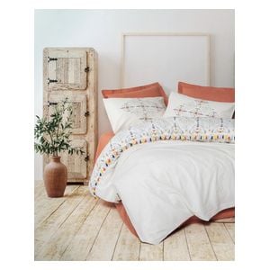  SADAF Complete Set, Double , 220 x 230cm - 4 Piece - Orange 