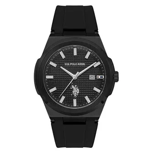 ساعة .يو.اس. بولو اسن للرجال USPA1105-05 - عرض بعقارب, سوار من السيليكون - اسود